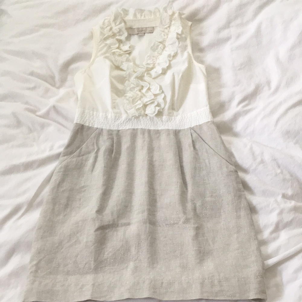 Loft Ruffle and Eyelet Dress